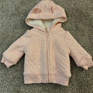 Light pink baby hooded jacket